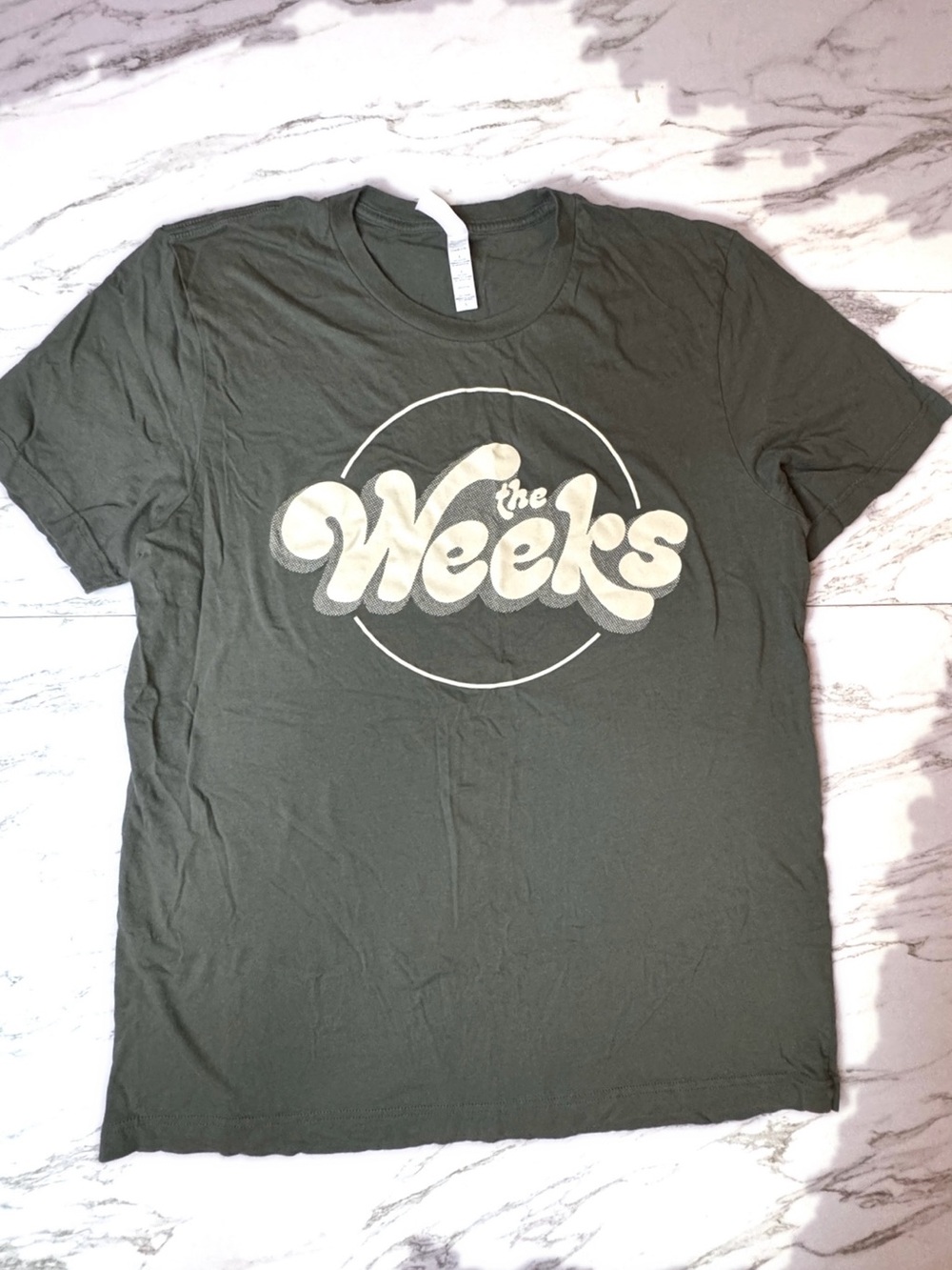 The Weeks band shirt Bella Canvas Olive Green